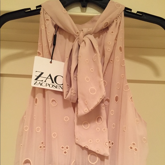 Zac Posen Calypso smocked waist halter eyelet gown - Picture 6 of 8